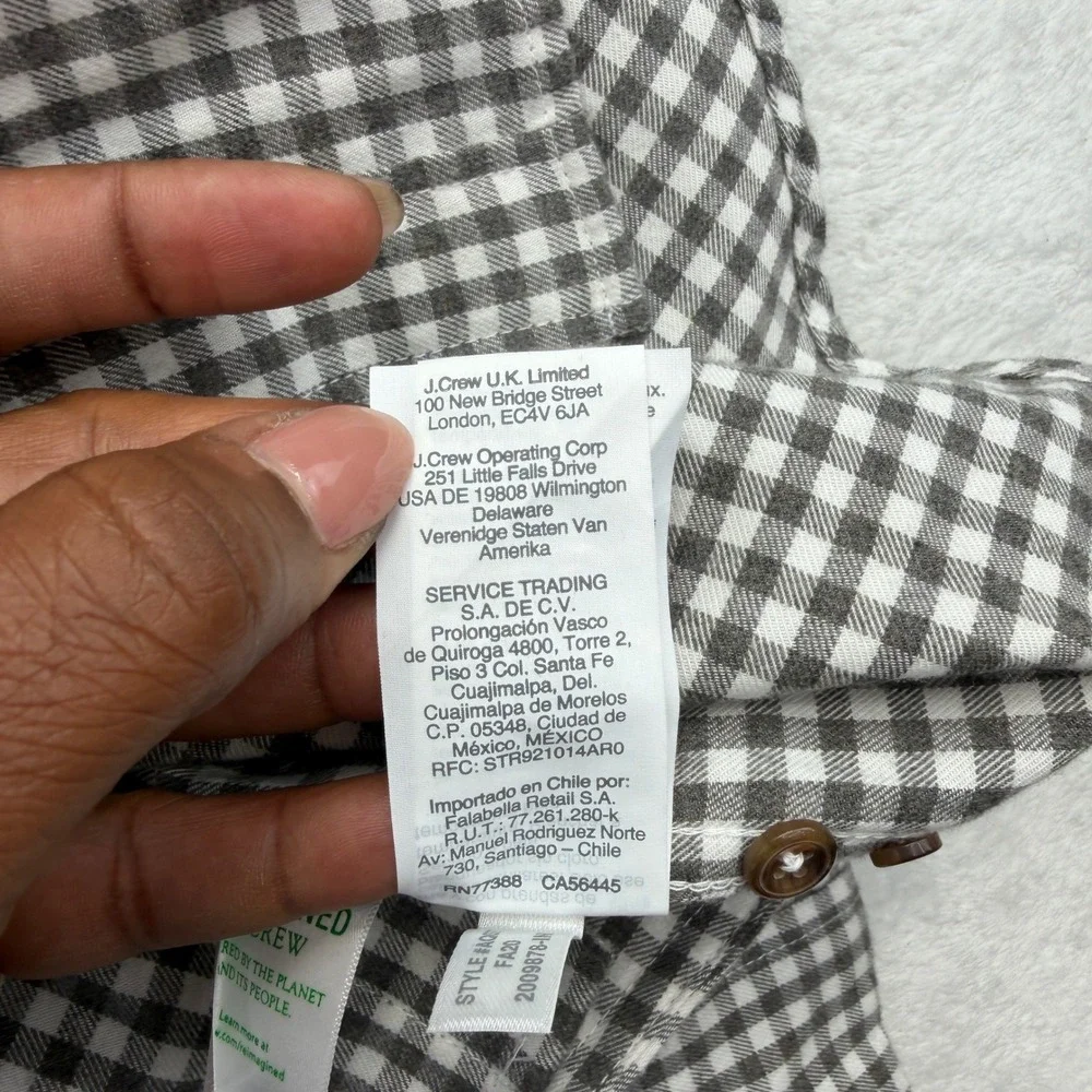 J.Crew Button Down Mens L Gingham Brushed Twill Slim Fit Long Sleeve Casual